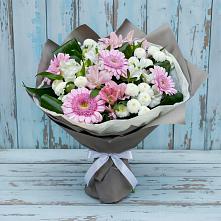 Букет цветов из:  Герберы, Альстромерии и Хризантемы #REPLACE_PRED# Шаркан