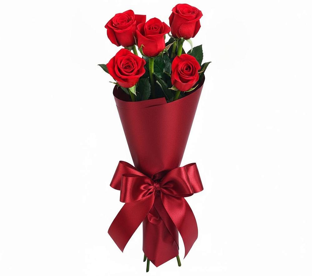 Букет 5 Красных роз Эдлесс Лав в Шаркан