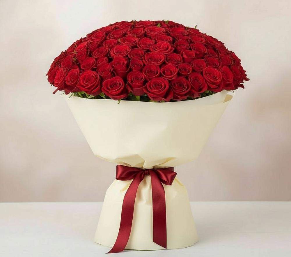 Букет 101 Красная роза Милано в Шаркан
