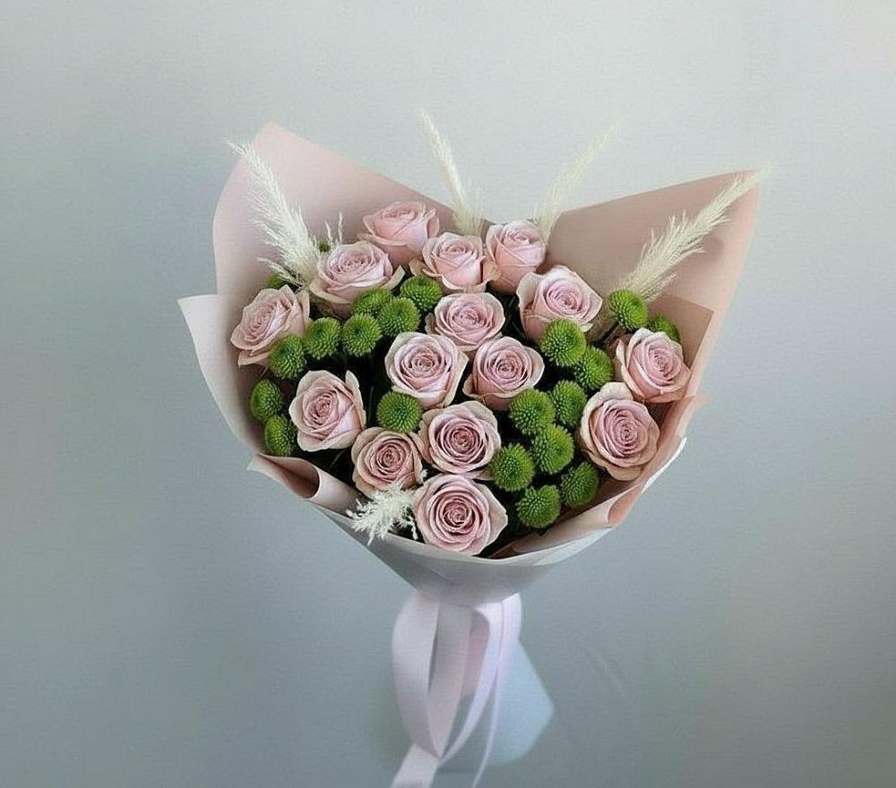 Букет цветов из: Розы и Хризантемы в Шаркан