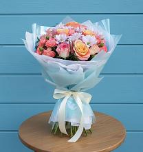 Букет цветов из:  Хризантемы и Розы в Шаркан