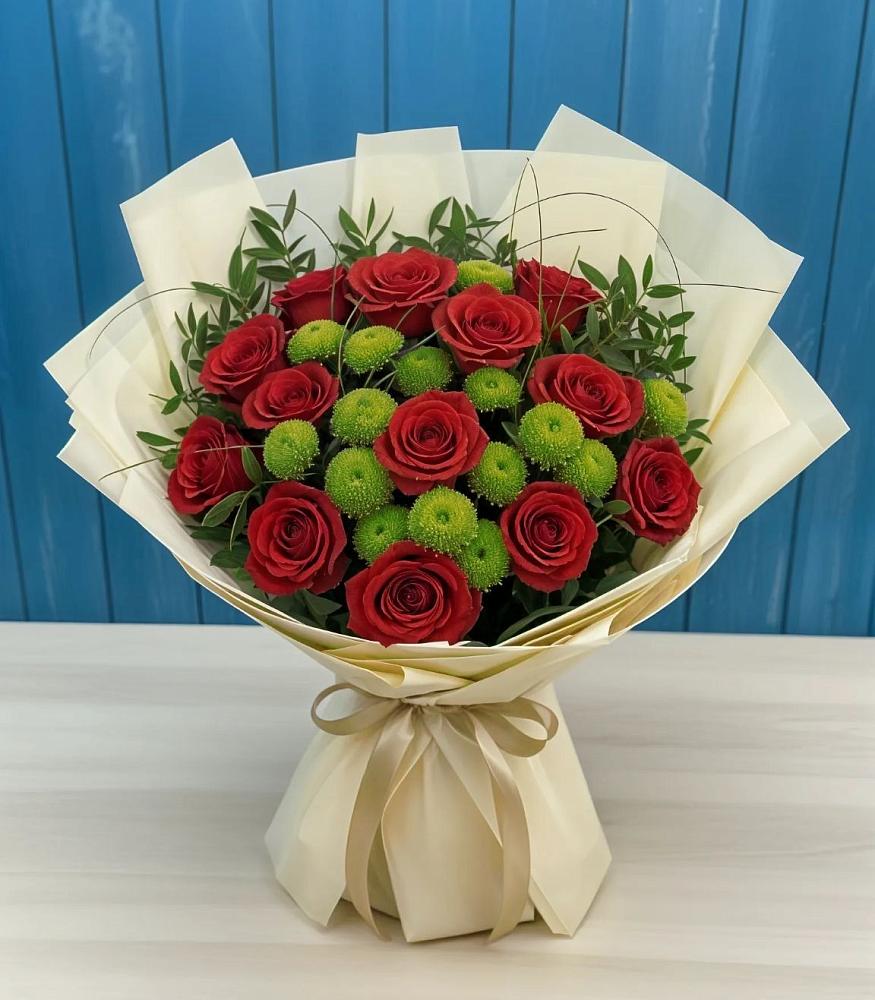 Букет цветов из: Розы и Хризантемы в Шаркан