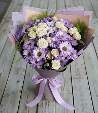 Букет цветов из:  Хризантемы и Розы в Шаркан