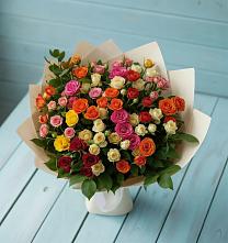 Букет Микс из разноцветных кустовых роз #REPLACE_PRED# Шаркан